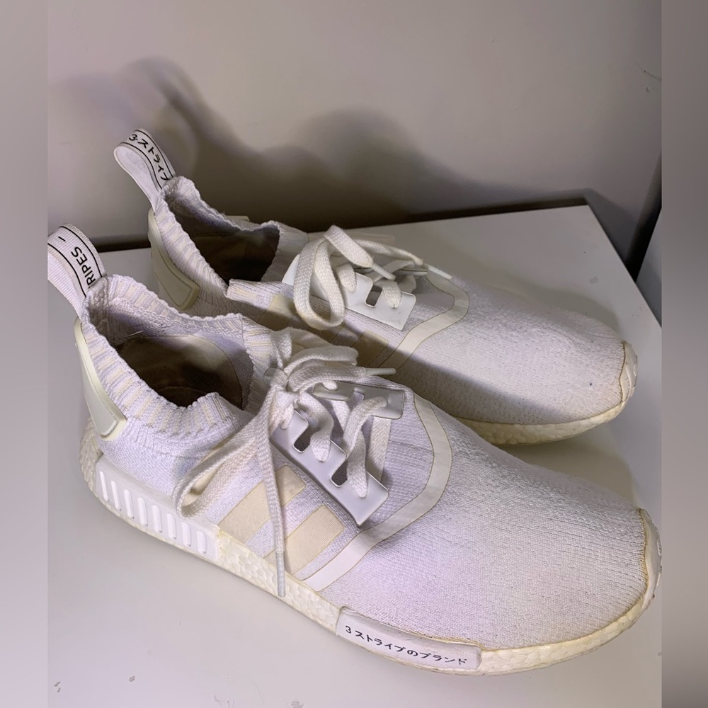 Adidas NMD R1 PK Japan Triple White Running Sneakers BZ0221